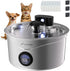 Wireless Cat Water Fountain Stainless Steel, 88Fl.Oz/2.6L Pet Water Dispenser Long-Lasting 4000Mah Battery with 7 Filters & 3 Sponges for Cats Dogs Indoor
